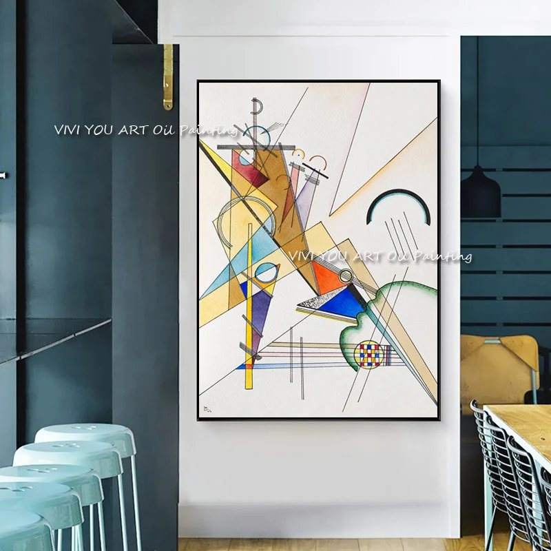 100% композиция ручной работы Wassily Kandinsky холст живопись для столовой украшение