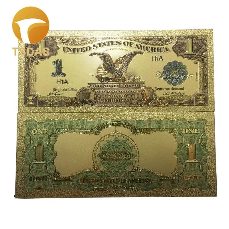 24k Gold Foil Banknote USA Bills 1 Dollar Collection American Fake Money Decoration Gift | Дом и сад