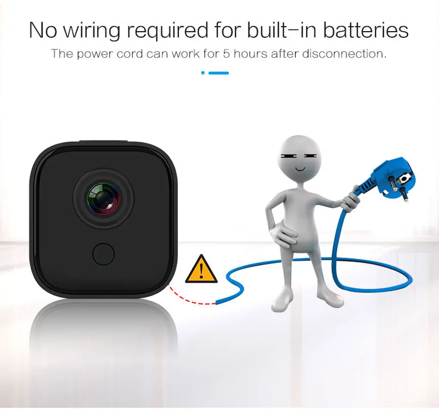 ANPWOO HD 1080P Camera WiFi Wireless Night Vision Home Security Mobile Detection Webcam Small W17 - Камера ANPWOO HD 1080P с WiFi, беспроводной передачей, ночным видением, детекцией движения, веб-камерой, маленького размера W17.
