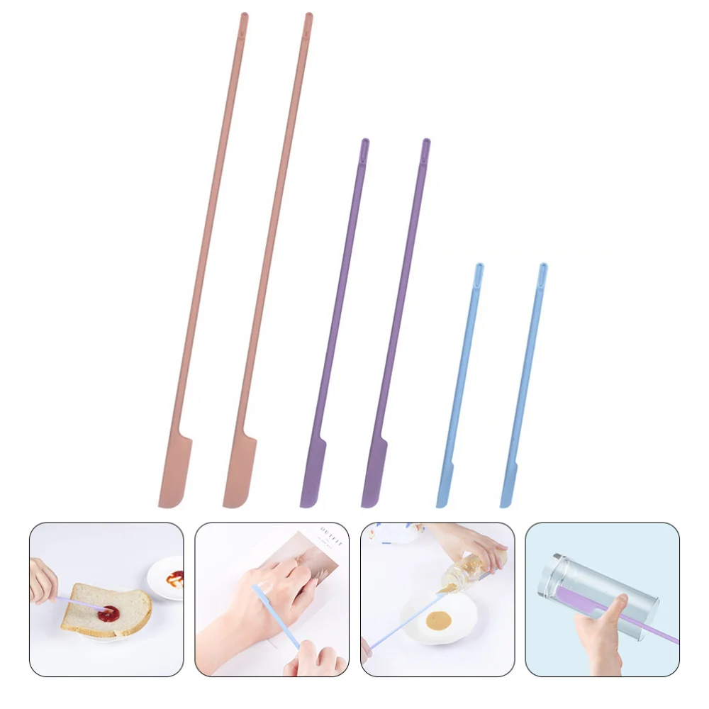 

6Pcs Flexible Silicone Scraper Reusable Beauty Kitchen Safe Last Drop Spatula Makeup Brushes Face Mask Brush Beauty Tools