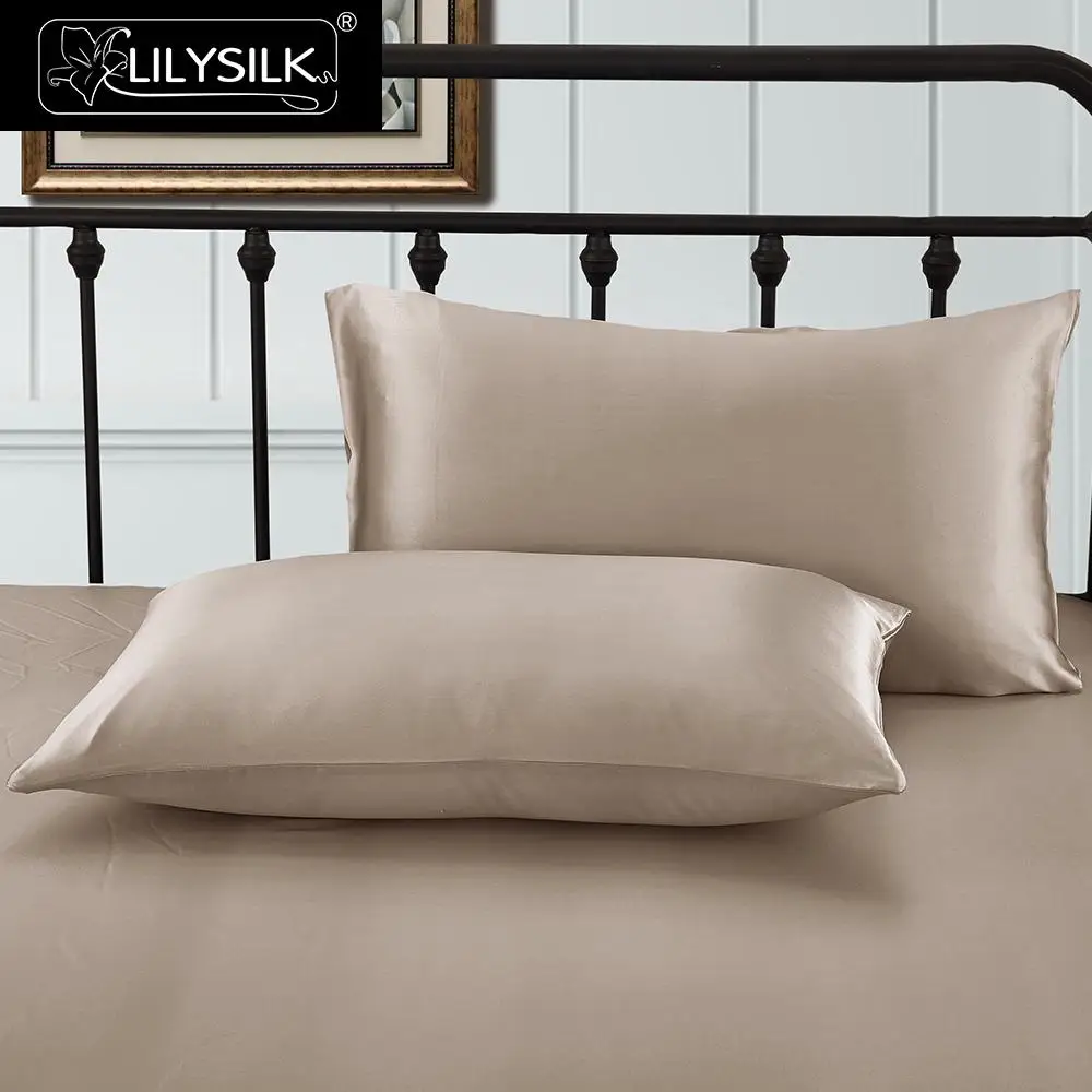 LilySilk 100 шелк наволочка волосы со скрытой молнией 19 Momme Terse роскошный кофе 35x45 см
