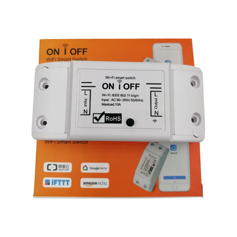 

MOL Tuya Wireless Wifi Switch Remote Control Automation Module DIY Timer Smart Google Home 10A 220V AC 90-250V with Smart Life