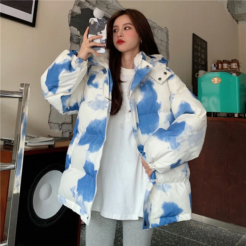 Куртка в Корейском стиле утепленная куртка оверсайз с воротником стойкой