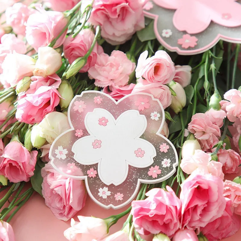 Японские товары для дома 1 шт. розовый белый цветок вишни силиконовый коврик