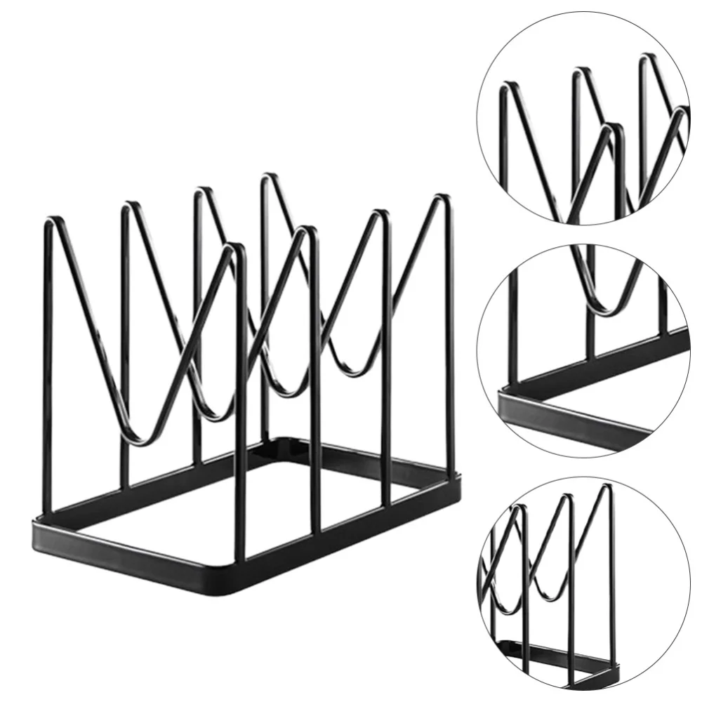 

1Pc Multifunctional Pot Lid Rack Metal Desktop Pan Cover Rack for Home Kitchen