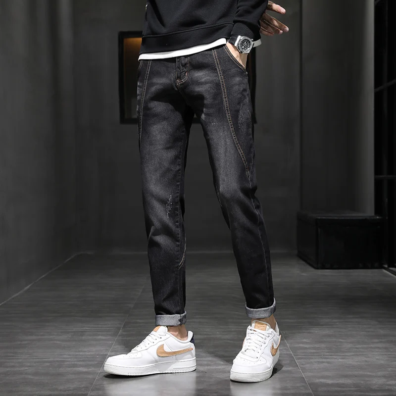 2022 New Spring Autumn Casual Men's Cotton Cargo Jeans Streetwear Harajuku Stretch Denim Pants Joggers Hip Hop Slim Fit Trousers