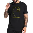 Спираль Фибоначчи футболка с золотым соотношением спираль Геометрия Футболка 100% хлопок европейский размер унисекс свободные топы с коротким рукавом Футболка