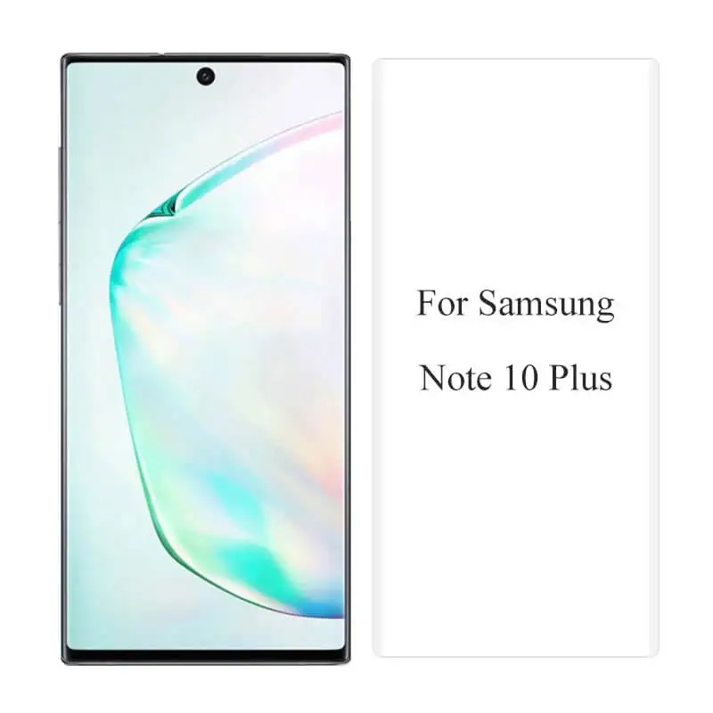 For Samsung note 10P Ультрафиолет закаленное стекло для Samaung Galaxy S10 S10E S10Plus разблокировка отпечатков пальцев Горячая изгиб края УФ жидкое стекло протектор экрана - Цвет: For Samsung note 10P