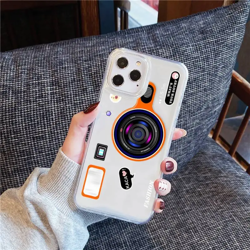 

Fashion luxury camera Phone Case Transparent for iPhone 12 11 mini pro XS MAX 6 6S 8 7 Plus X 5S SE 2020 XR