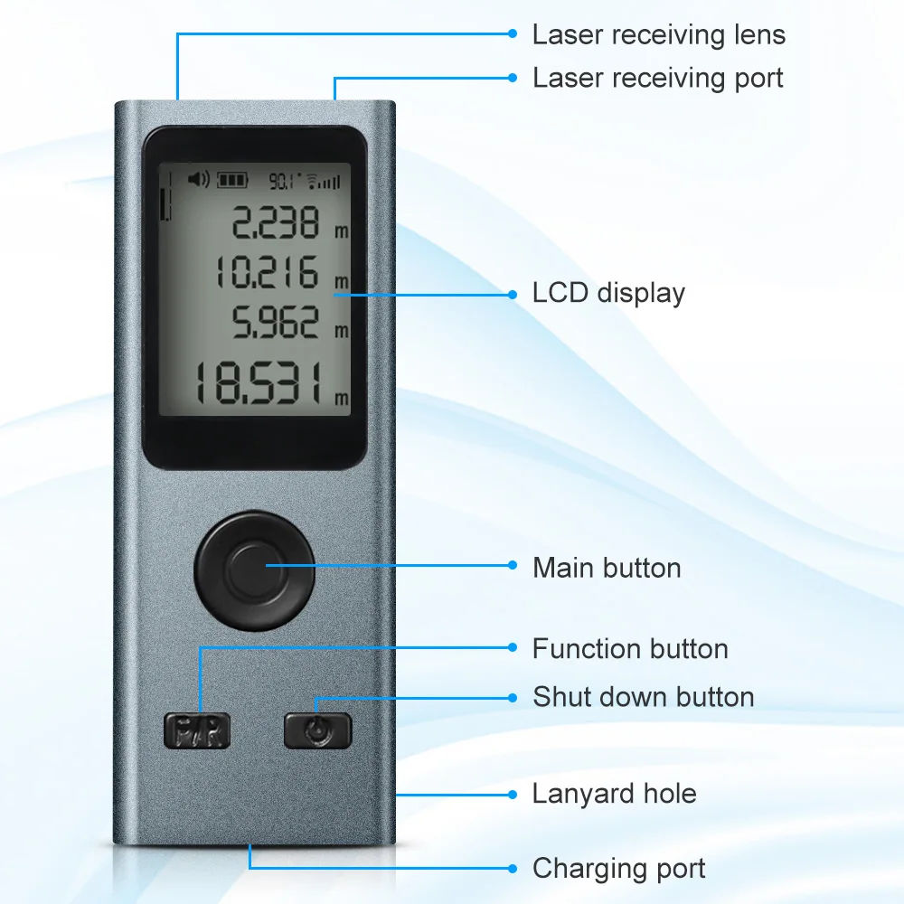 Homatter Laser Distance Meter 30M 40M 50M 60M Rangefinder Mini USB Charging Multifunction Trena Range Finder | Инструменты