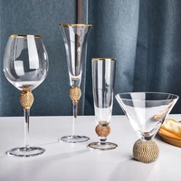 200 500ml creative gold rimmed glass goblet red wine cocktail champagne whiskey drink glass cup bar party wedding supplies gifts