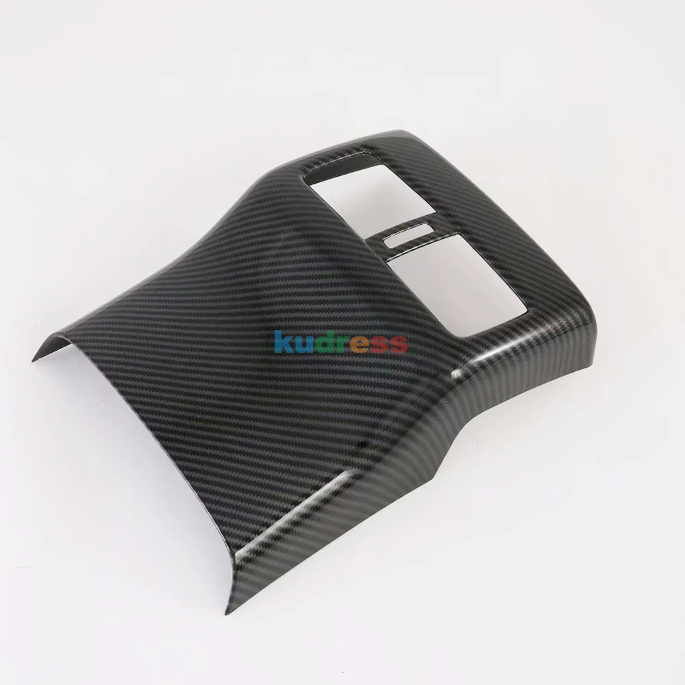 Carbon Fiber Для Мазда 3 Мазда 3 M3 Axela аксессуары автомобильный подлокотник коробка задний Кондиционер Выход рамка Крышка отделка салона молдинги - Название цвета: Carbon Fiber