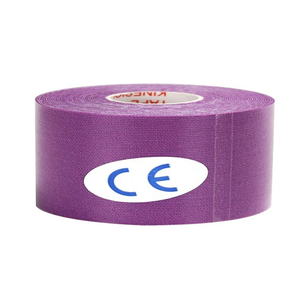 purple Хлопковая эластичная кинезиологическая лента терапевтическая водонепроницаемая Поддержка мышц клейкая лента кинезио - Цвет: purple