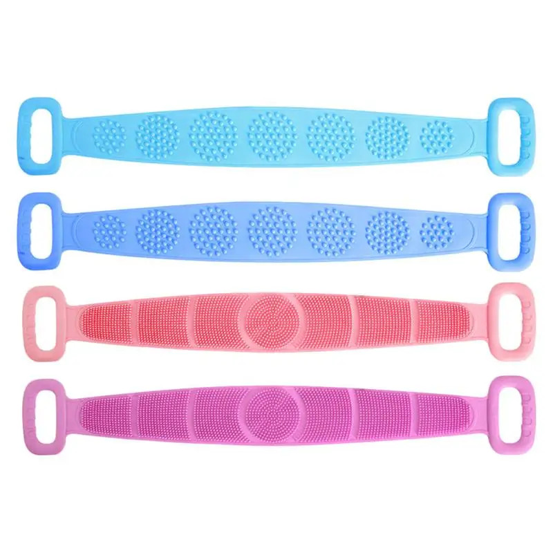 

4pcs Long Bath Towels Shower Brushes Back Body Exfoliating Belts for Bathroom