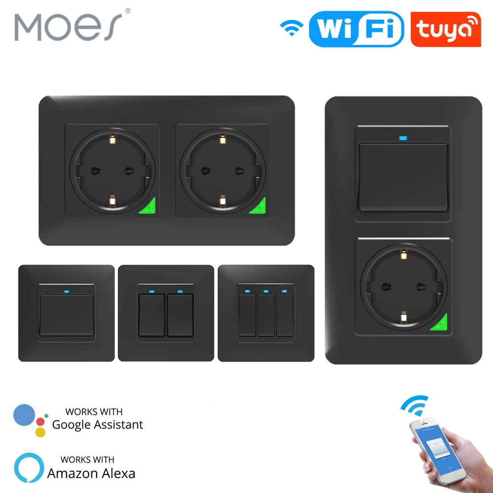 WiFi смарт светильник настенный выключатель розетка кнопка включения DE EU Smart Life Tuya