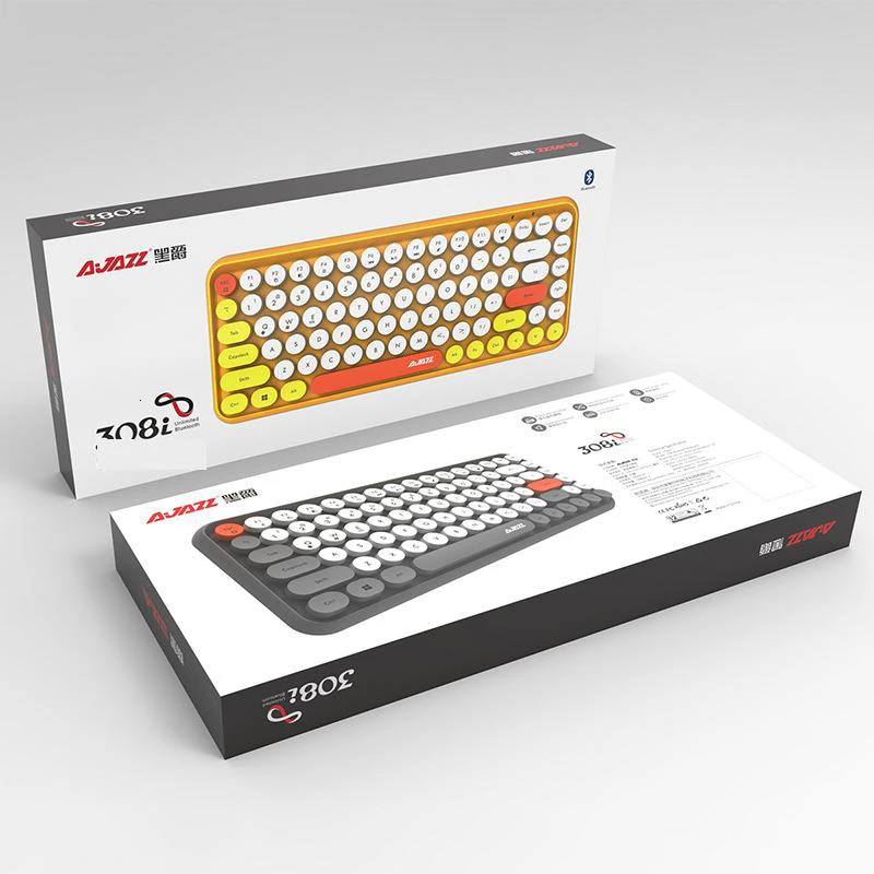 JellyComb Bluetooth клавиатура ретро круглая Keycap пластиковая панель красочная граница