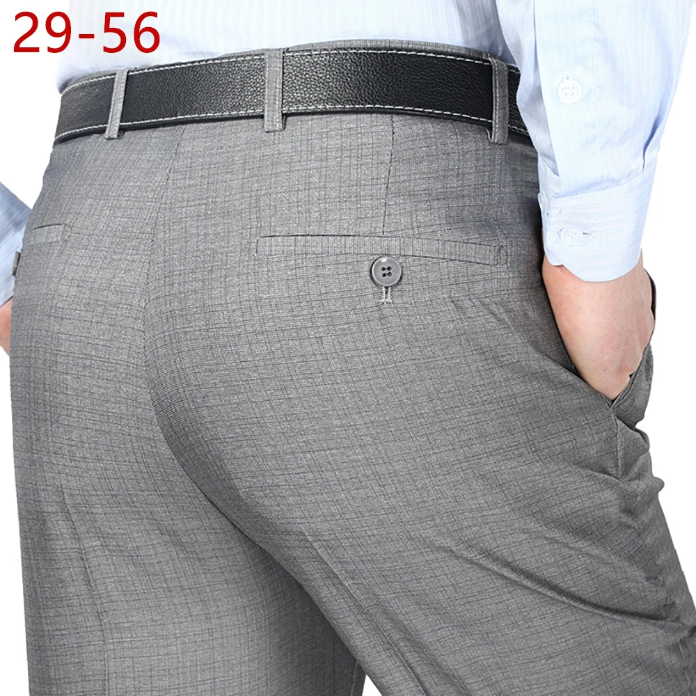 

Мужские классические брюки, Черные Мешковатые брюки с двойной плиссировкой, большие размеры 29-56, лето 2021