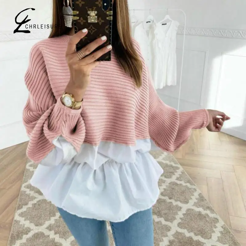 CHRLEISURE Sweater Women Pullover O-Neck Long Sleeve 2019 Autumn Pull Femme Jumper Mujer | Женская одежда
