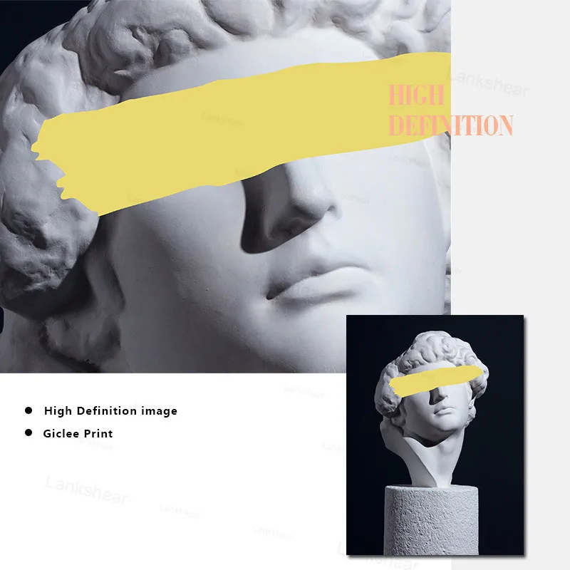 Ретро скульптура женщины искусство возрождения плакат со стильным абстрактным