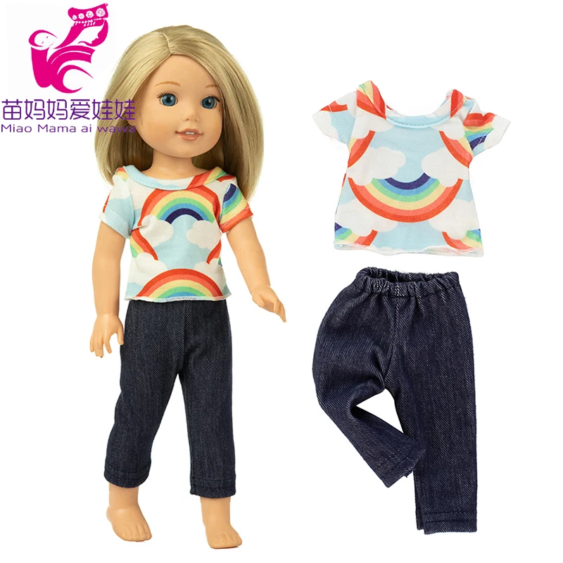 Рубашка Брюки для 14," Wellie Wishers кукольная одежда Camille Ashlyn Kendall Emerson 38 см 36 см Кукла Нэнси наряды