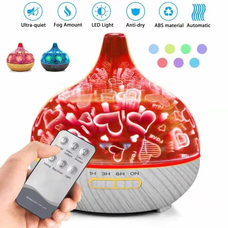 400 мл Фейерверк Любовь ваза увлажнитель воздуха очиститель 7 цветов светодиодный