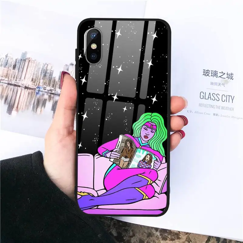 

Alien Green Art Phone Case Tempered glass For iphone 11 12 PRO MAX X XS XR 5C 6 6S 7 8 plus