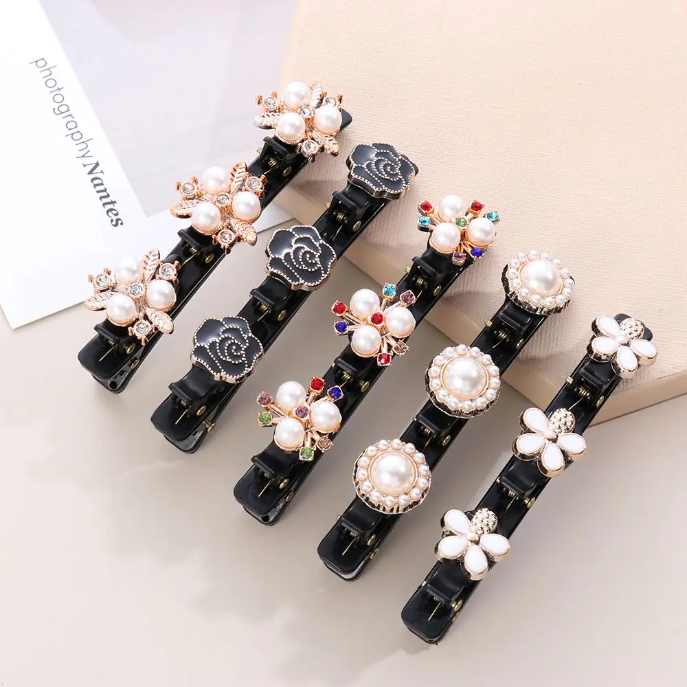 

Girls Hair Accessories Styling Tool Headwear Bands Clip Double Layer Hairpins Hair Clips Rhinestone Buttons