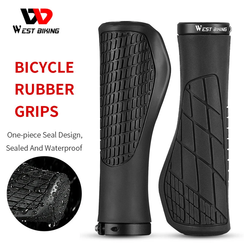 

WEST BIKING Cycling Grips Handlebar Rubber Handlebar Cover Shockproof Anti-Slip Racing Ergonomic MTB Road Bicycle Bike Part
