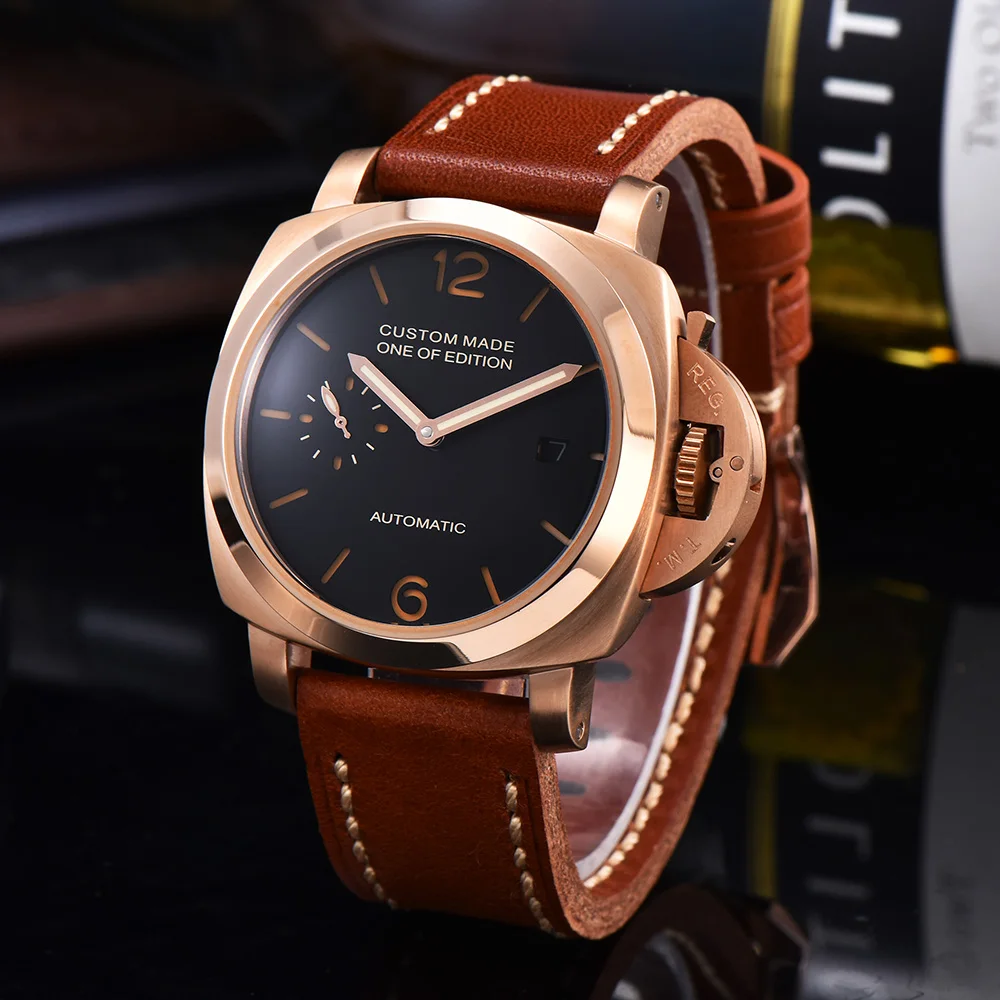 42 мм автоматические механические часы для мужских часов мужской черный