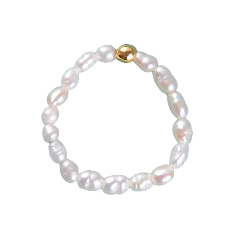 

Natural Pearl Rings Real Freshwater Pearls Beaded Stretch Ring For Women Girl Handmade Fashion Jewelry Lover Gifts Wedding Party