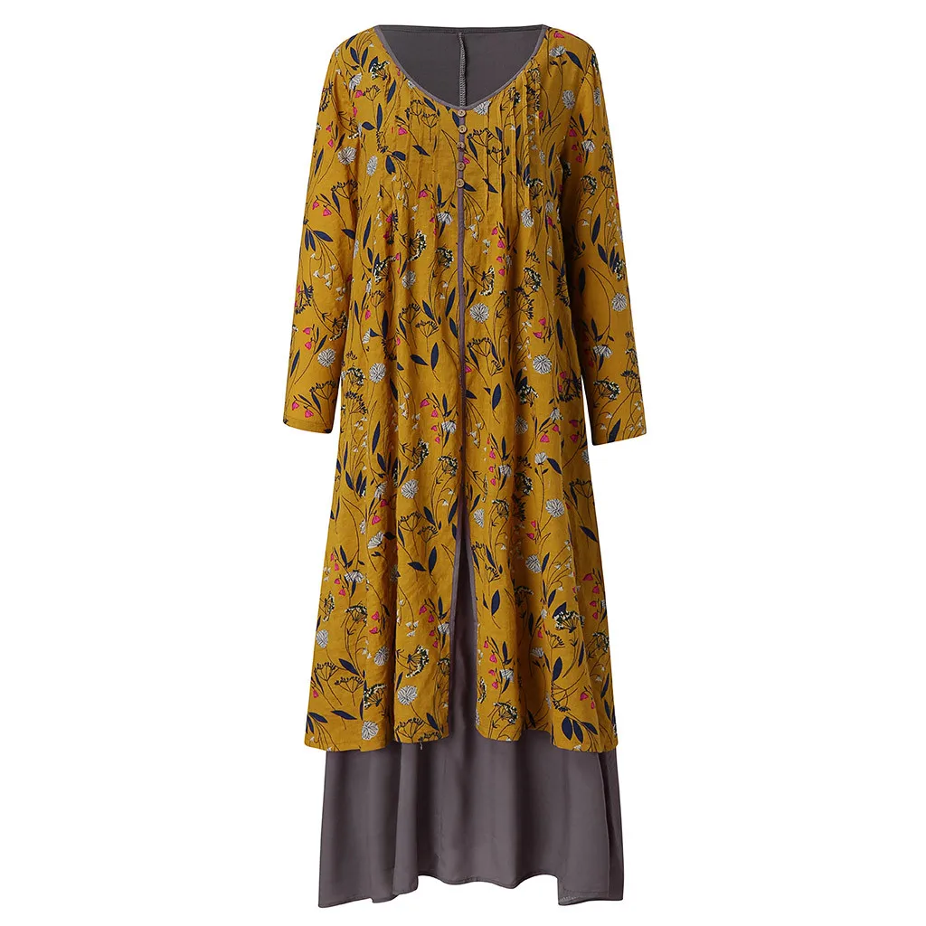 MISSOMO vestidos платье Для женщин Повседневное плюс Размеры летнее, длинное, макси платье девушка праздничной Стиль Feminino с винтажным принтом дропшиппинг 81