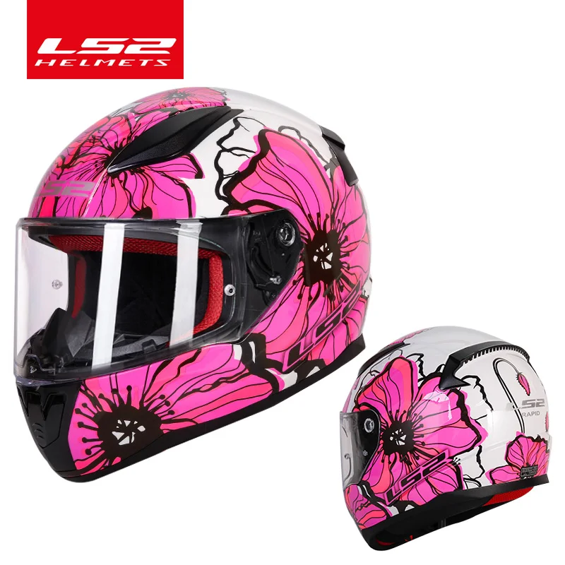 White lotus LS2 FF353 Быстрый анфас мото rcycle шлем ABS безопасная структура moto capacete для мужчин и женщин анти-туман шлем - Цвет: White lotus