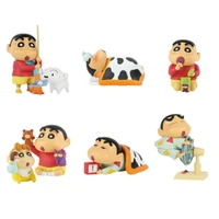 bandai crayon shin chan daily series six trendy play figures cute ornaments birthday gift anime peripheral dolls