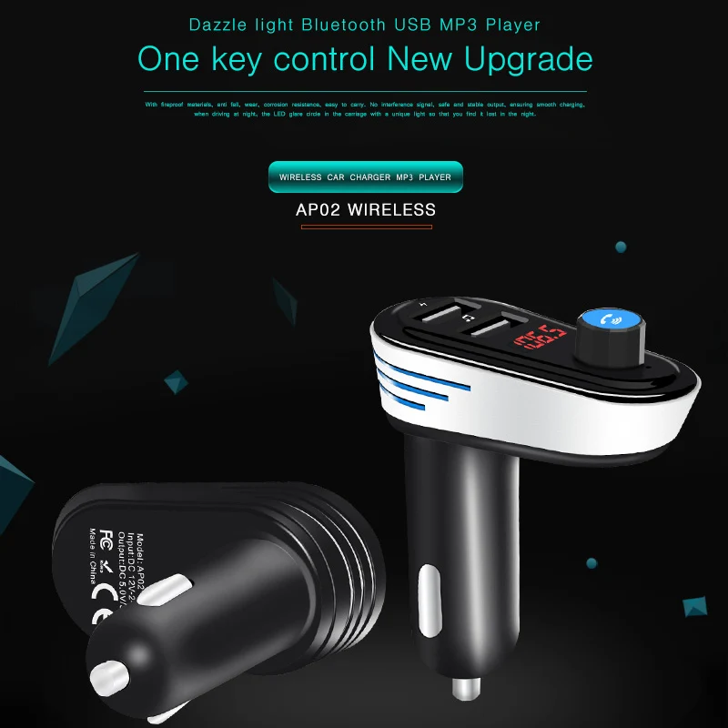 Мини Bluetooth MP3 Hands Free плеер Автомобильный передатчик зарядка автомобиля Aux FM
