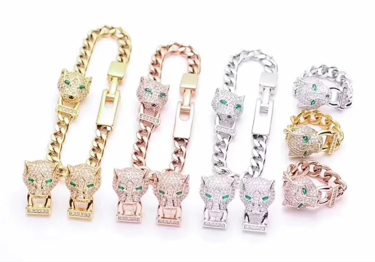 Женский Ювелирный Комплект Пантеры набор украшений из нержавеющей стали с