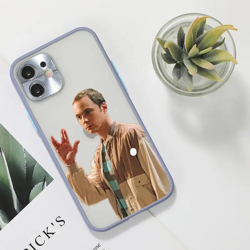 

Bazinga The Big Bang Theory Phone Case For iPhone 12 11 Mini Pro XR XS Max 7 8 Plus X Matte transparent Gray Back Cover