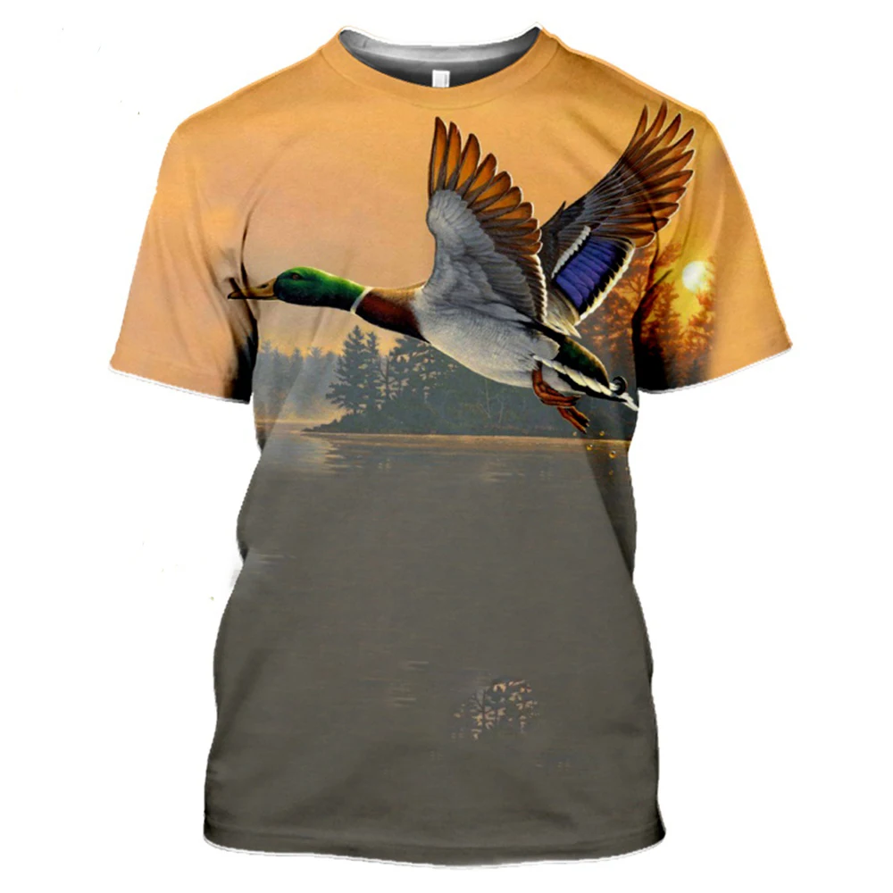 

3D Printing Harajuku T-shirt Summer Animal Hunting Partridge Fashion Casual Men's T-shirt Short Sleeve Street Men's Clothing