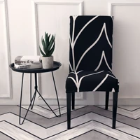 nordic minimalist style half pack printingsolid color elastic easy clean polyester spandex chair cover banquet home decoration