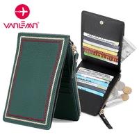 credit card holder women genuine leather id card case bank card wallet men fold zipper small coin purse women thin simple wallet