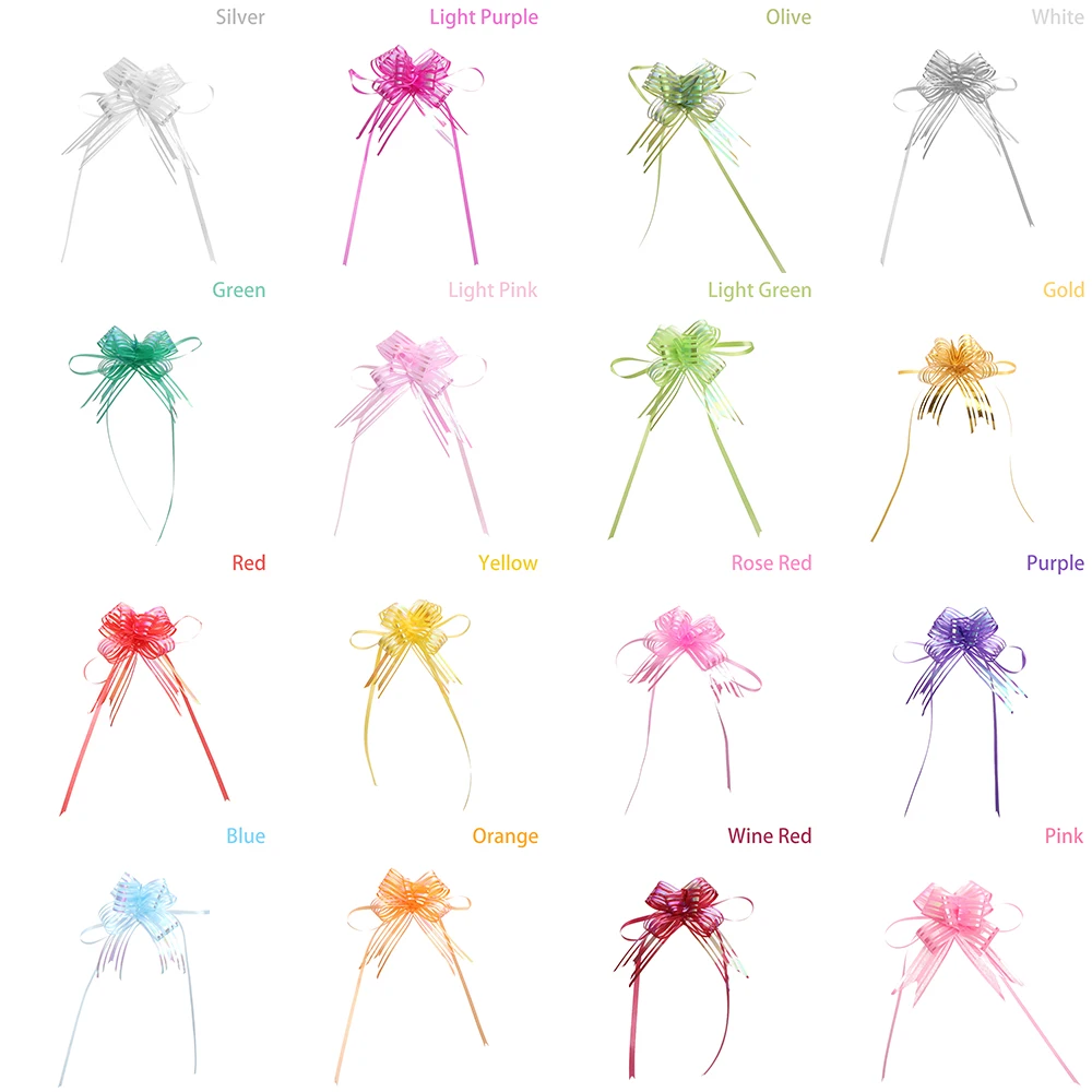 10 шт./пакет лента цветок из органзы бант 3 см ширина подарочная упаковка