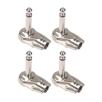 4pcs guitar effect cables plug iron right angle welding plugs connector