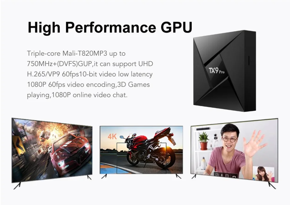 ТВ-приставка TX9 Pro Amlogic S912 Android 7,1 2/3GB 16/32GB Octa Core 2,4G/5G WiFi Bluetooth 4,1 100M 4K HD медиаплеер телеприставка