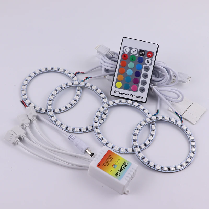 Разноцветные светодиодсветодиодный RGB-лампы для фар ангельские глазки кольцевые