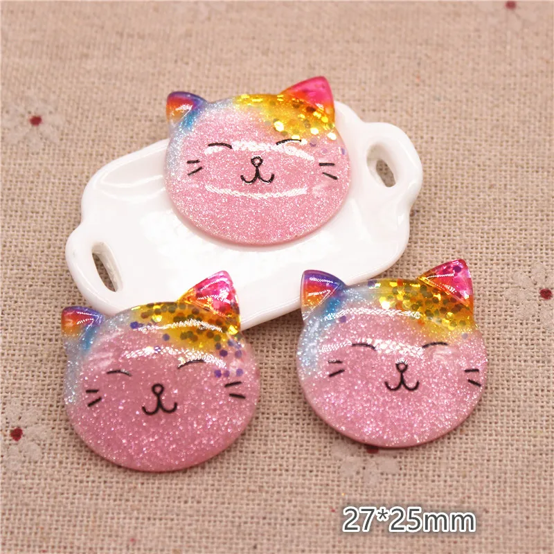 Милые Мультяшные животные кошки птицы рыбки единороги кабошон 10 шт.