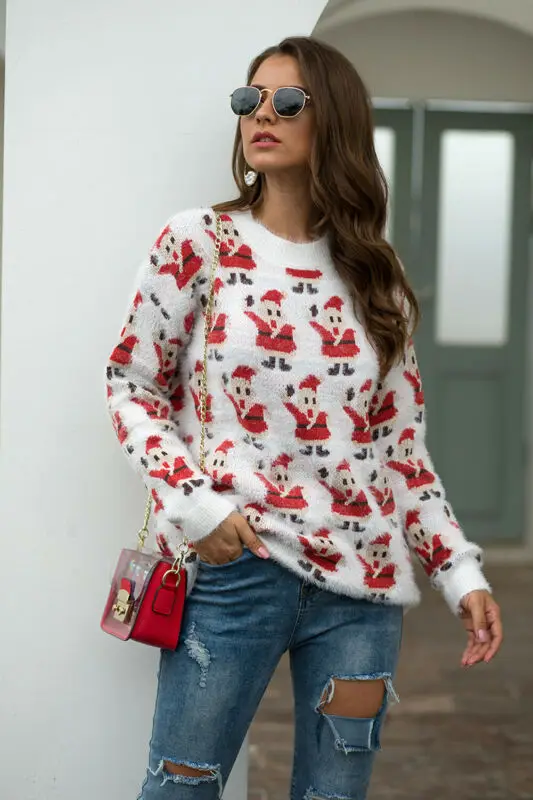 

US Women Long Sleeve Winter Sweater Loose Sweatshirt Jumper Pullover Tops Blouse