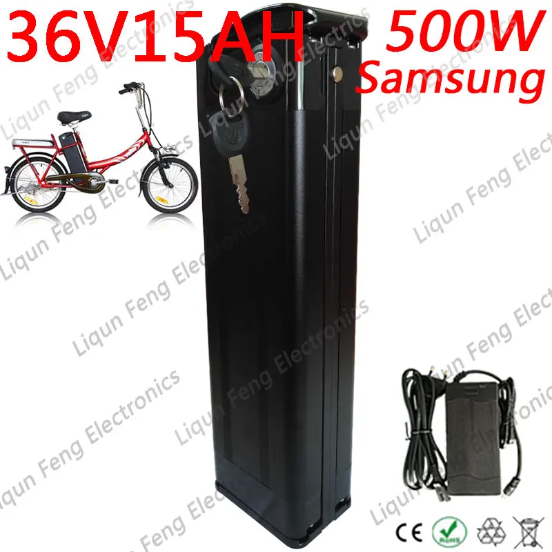 Бесплатная доставка Импортные Samsung серебро рыбы черный 36В 15ач e велосипед литий