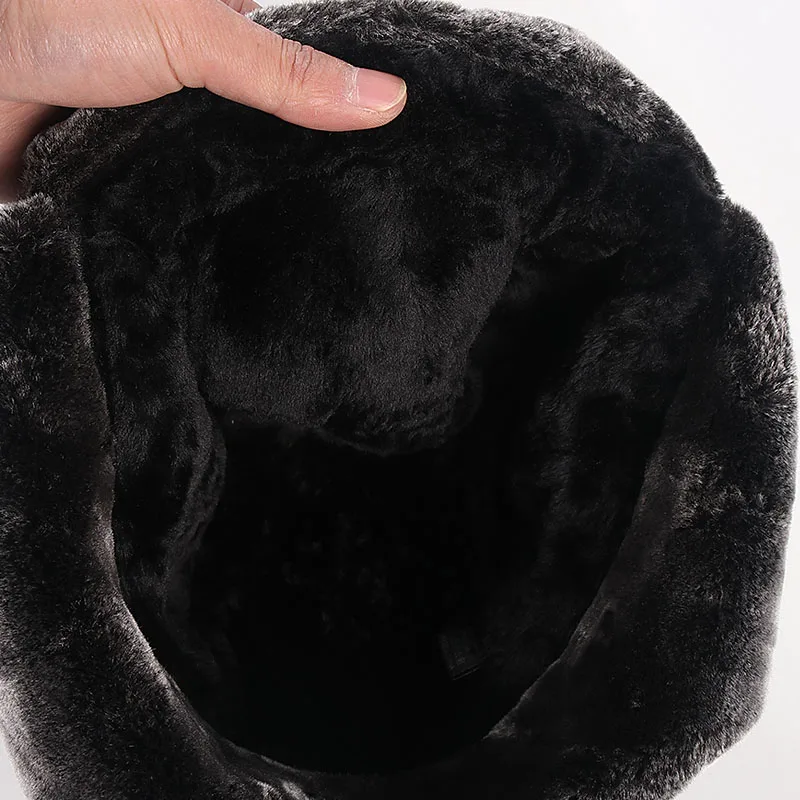 Зимняя шапка ушанка Для мужчин 2021 кожа ухи заслонки теплые зимние шапки ушанки