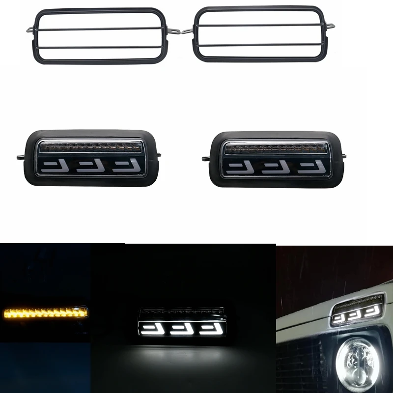 Lights 3 add Cover 2 шт. светодиодный дневные ходовые огни для Lada Niva 4x4 1995 ходовой сигнал поворота, аксессуары для стайлинга автомобилей, тюнинговая лампа с DRL - Цвет: Lights 3 add Cover