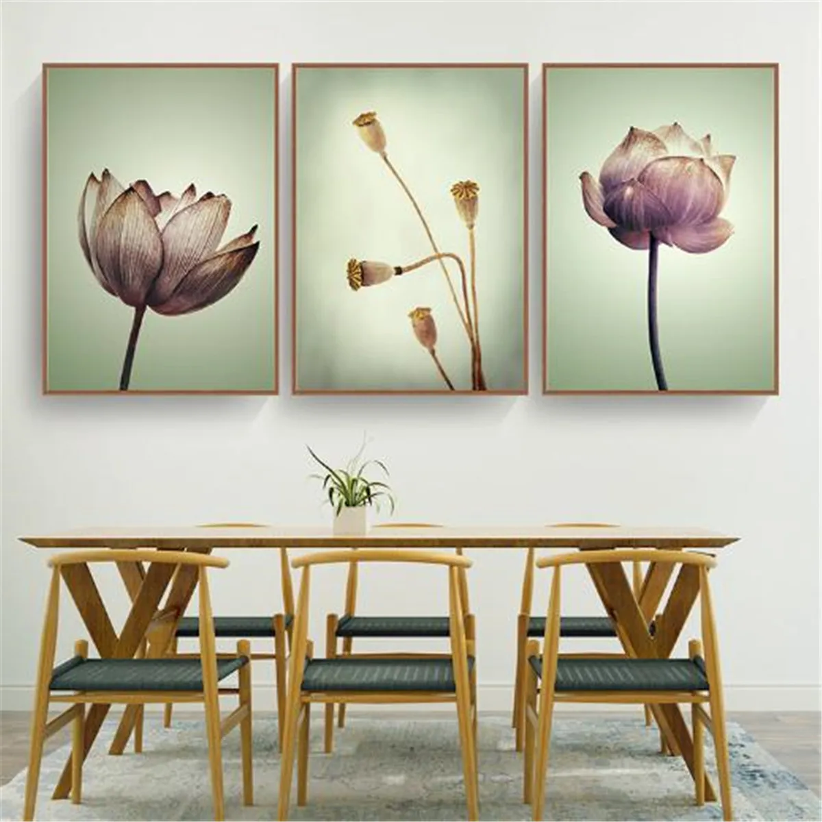 Постер в китайском стиле с цветами лотоса холст принтом настенное украшение для