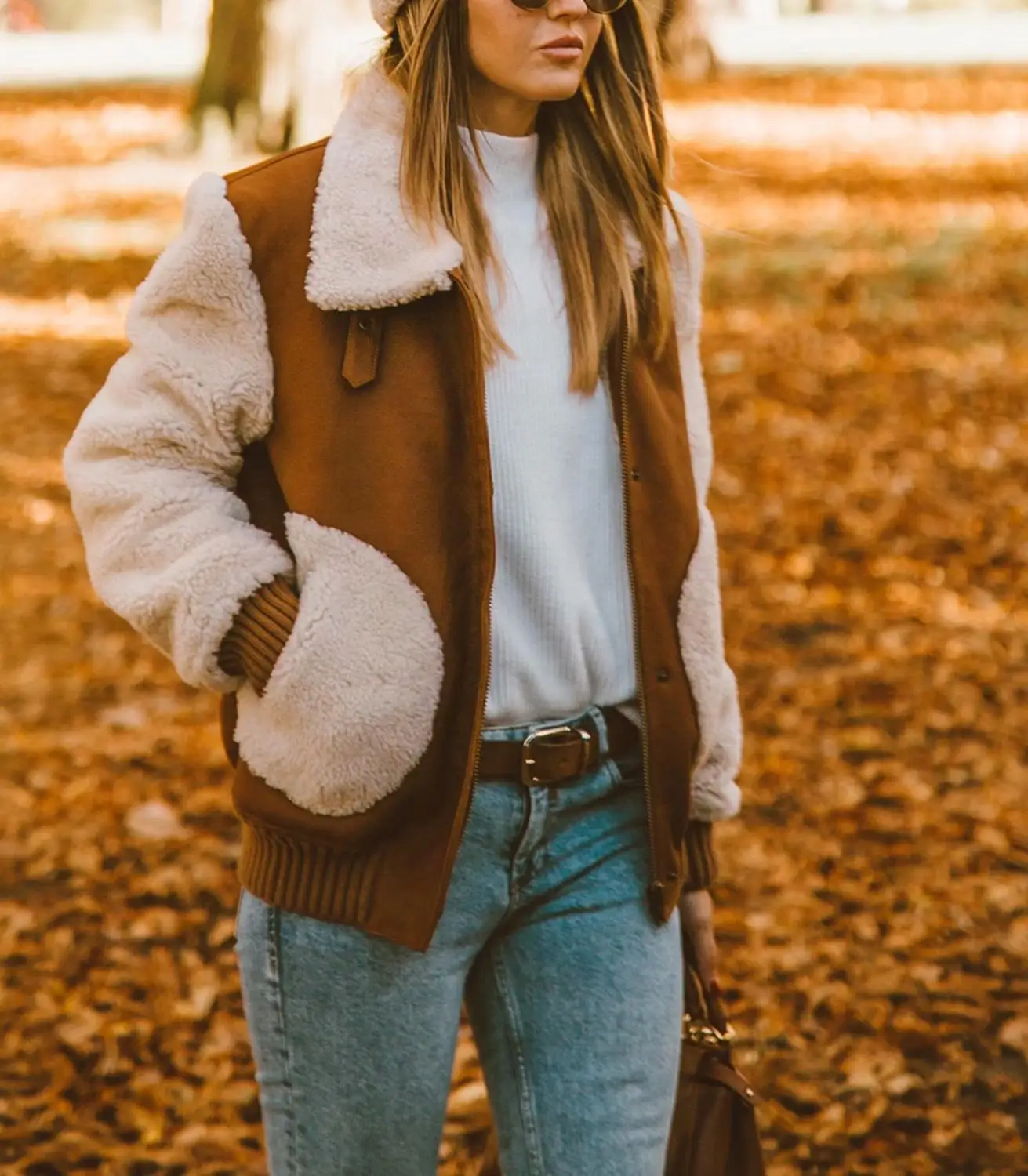 Женская зимняя утепленная куртка Повседневная Лоскутная из шерсти ягнёнка